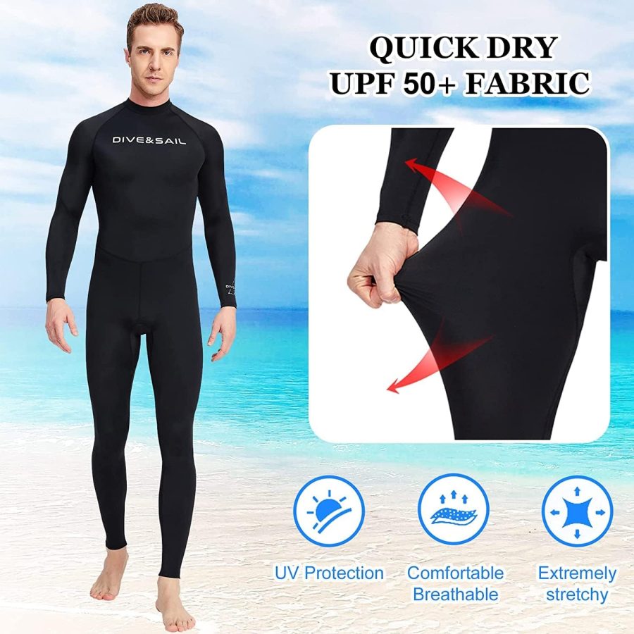 راشگارد مردانه Dive & Sail مدل Full Body Rash Guard Scuba Skin Thin Wetsuit