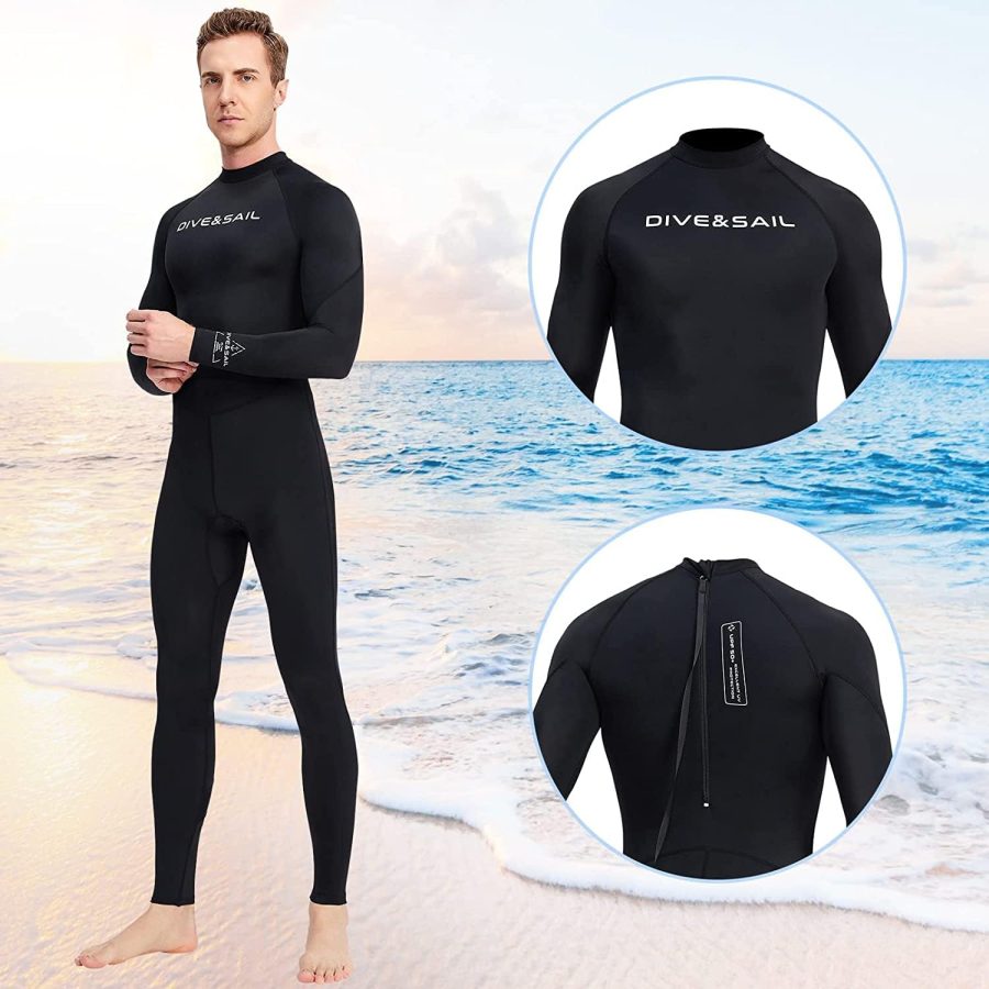 راشگارد مردانه Dive & Sail مدل Full Body Rash Guard Scuba Skin Thin Wetsuit