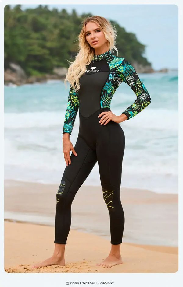 وت سوت زنانه Sbart مدل 3mm Full Wetsuit Diving Suit SCR Neoprene