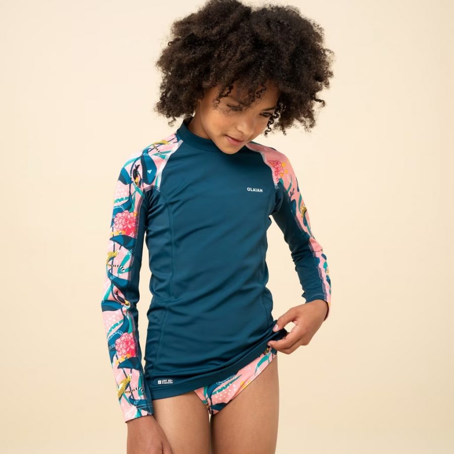 Decathlon Olaian Girl's Long Sleeve Peony Sun Top