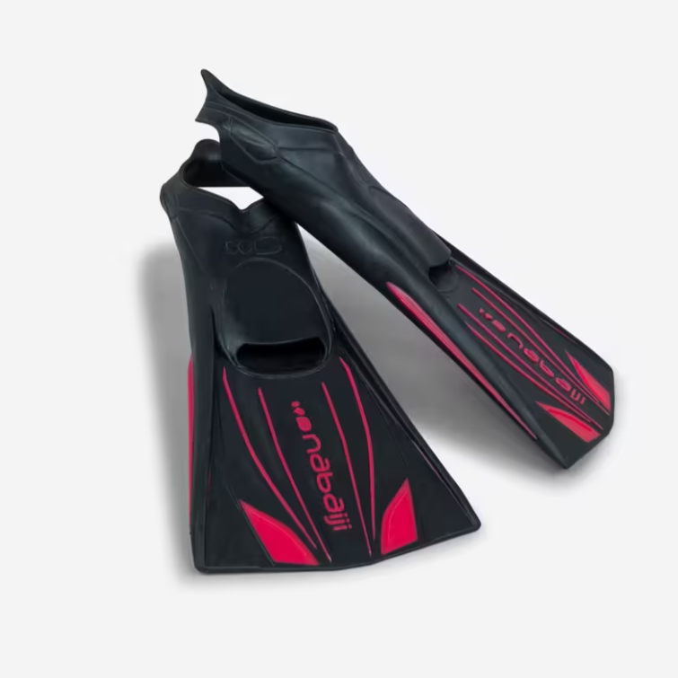 فین شنا قدرتی Nabaiji مدل Top Fins Long 900 Black-Red
