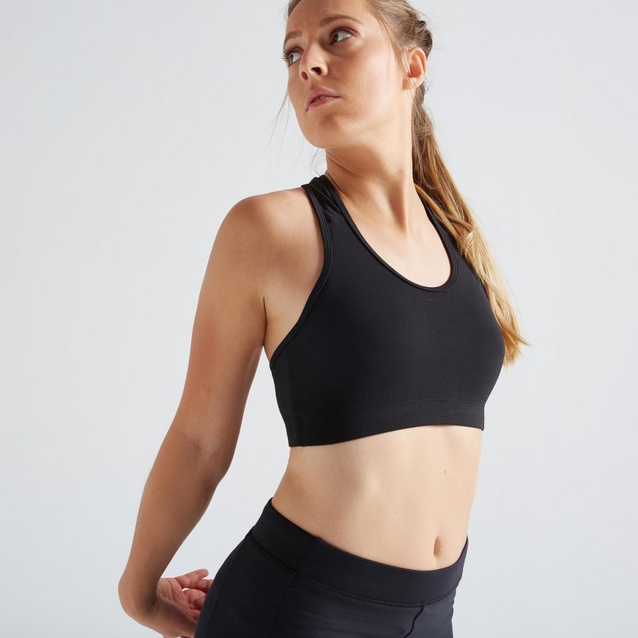 نیم تنه وررزشی DOMYOS مدل Black Sports Bra (Bra) 100