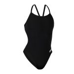 مایو زنانه Arena مدل WOMEN'S ARENA TEAM SWIMSUIT CHALLENGE SOLID BLACK - WHITE