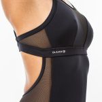 مایو زنانه Olaian مدل Women's 1-piece surf swimsuit with adjustable double flat ELISE BLACK