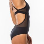 مایو زنانه Olaian مدل Women's 1-piece surf swimsuit with adjustable double flat ELISE BLACK