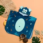 حوله شنا Nabaiji مدل Baby Cotton Poncho - Navy Blue / Monkey Pattern - Singe