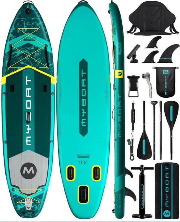 پدل برد بادی MY BOAT مدل MY BOAT BASS HANTER BLUE GREEN PRO 2024 (NEW)