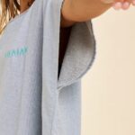 حوله پانچو بزرگسال OLAIAN مدل Adult Poncho Towel - Mottled Grey
