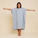 حوله پانچو بزرگسال OLAIAN مدل Adult Poncho Towel - Mottled Grey