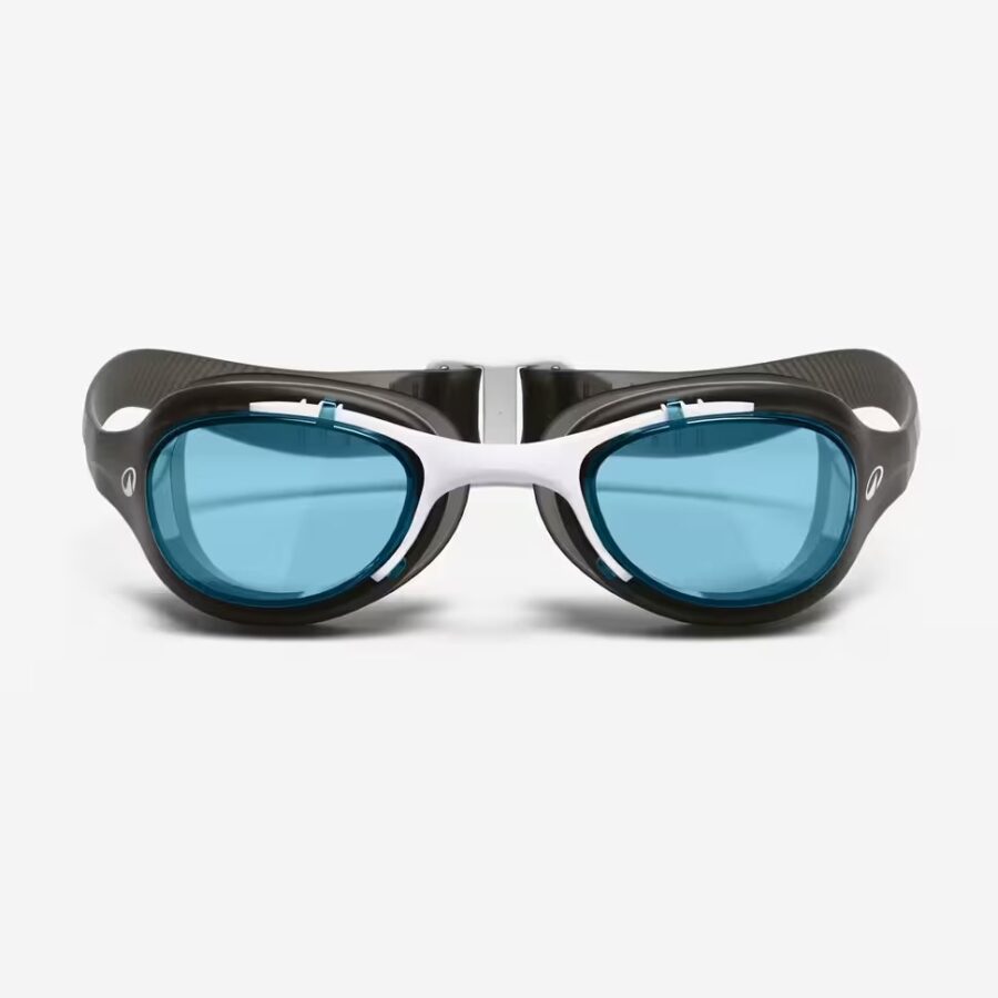 عینک شنا NABAIJI مدل BLACK/WHITE - BLUE LENSES - XBASE