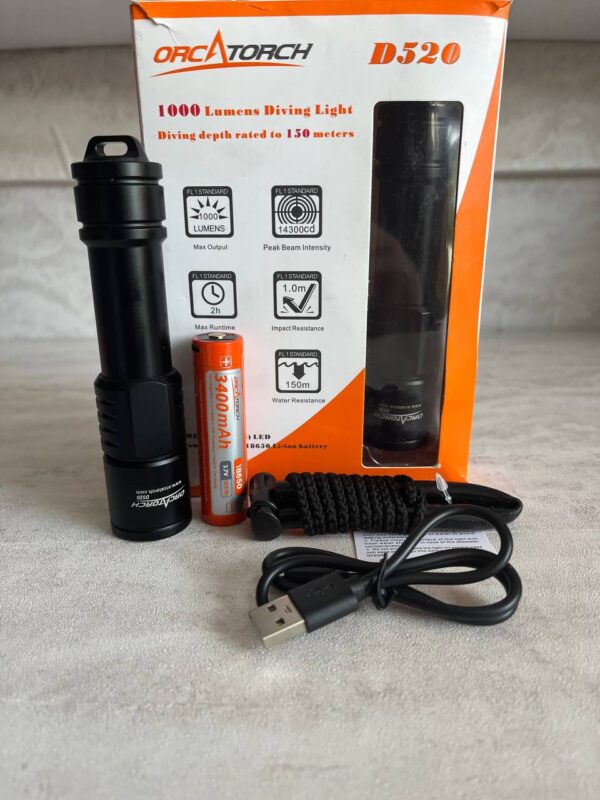 چراغ قوه غواصی ORCA TORCH مدل 520