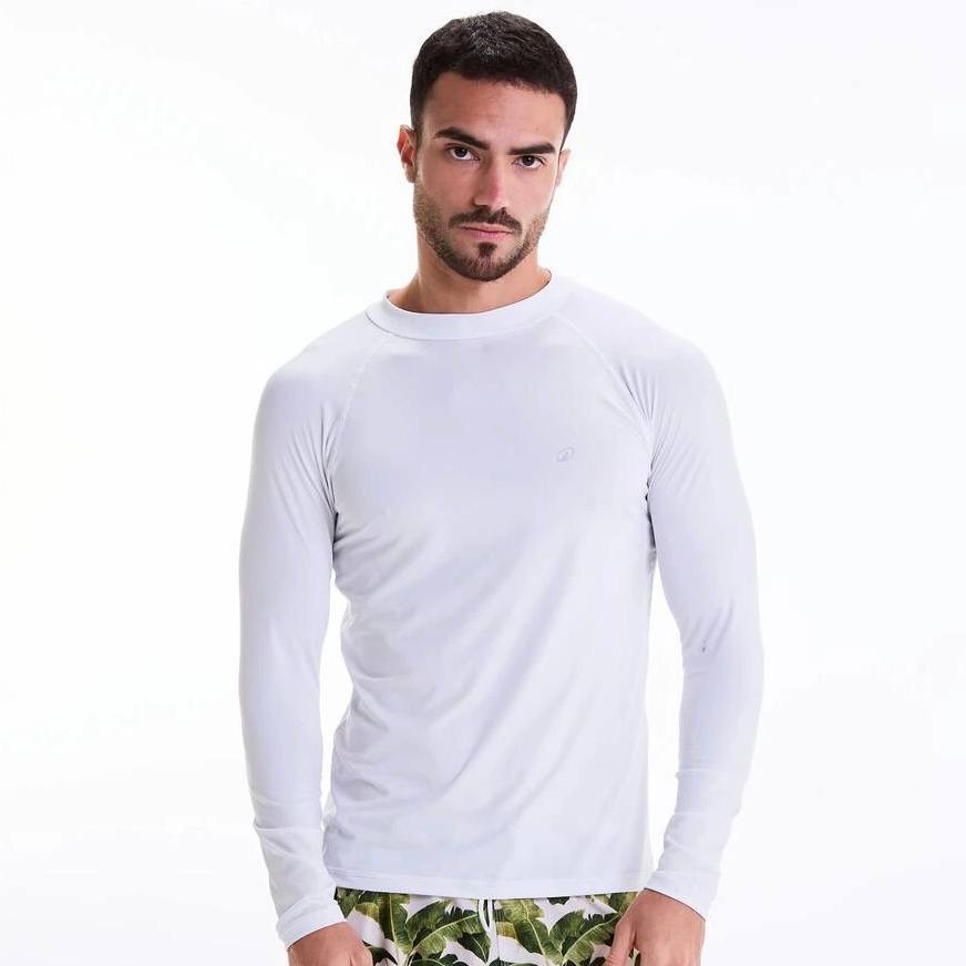 راشگارد آستین بلند Olaian مدل Long Sleeve T-Shirt white unisex