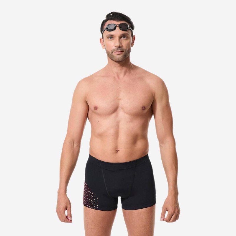 مایو مردانه DECATHLON مدل Men's Boxer Shorts - Black/Red - Fiti