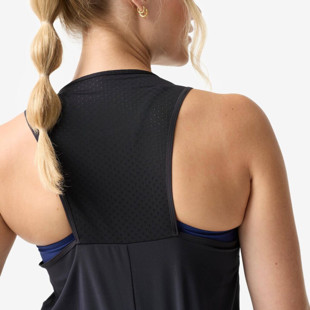 تاپ ورزشی زنانه DOMYOS مدل Women's Relaxed-Fit Athletic Tank Top - Black