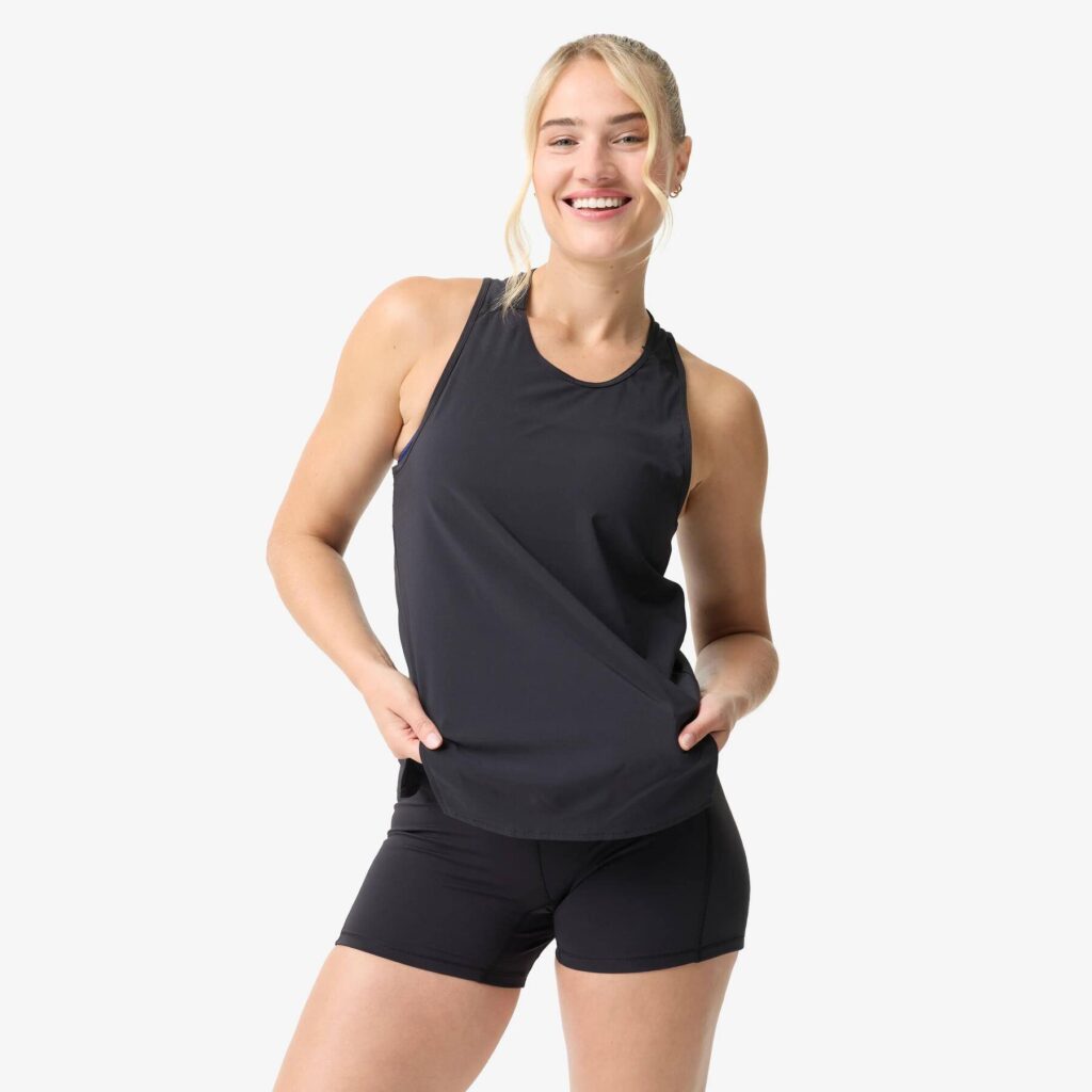 تاپ ورزشی زنانه DOMYOS مدل Women's Relaxed-Fit Athletic Tank Top - Black