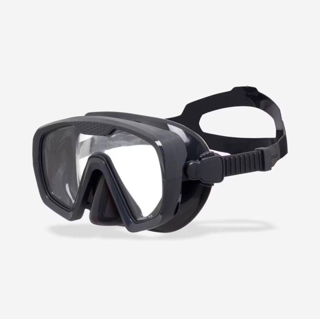 ماسک غواصی DECATHLON مدل Diving Mask - Black/Grey - 100 Mono